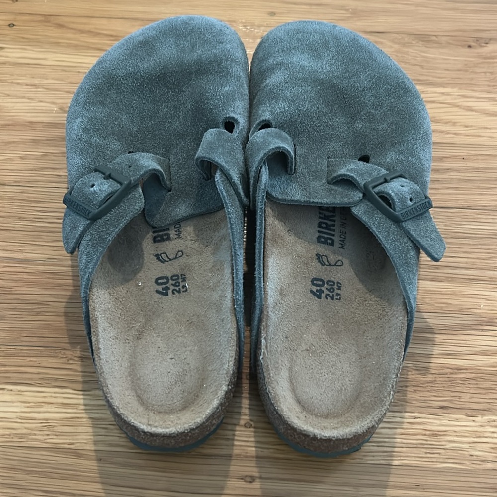 Birkenstock Thyme Green Boston sueded clog mule size 40 - Picture 3 of 4